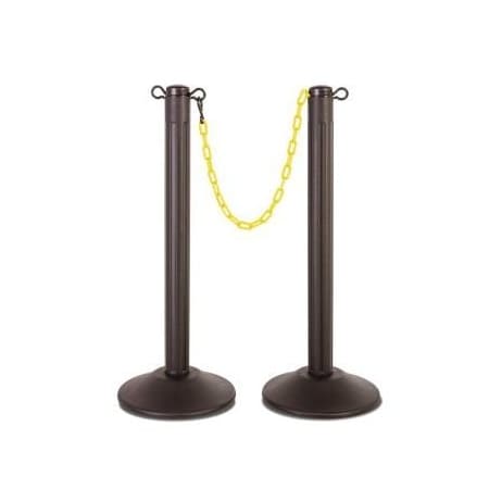 Accuform CHAIN STORAGE STANCHION POSTS FILLED PRC444BKYL PRC444BKYL